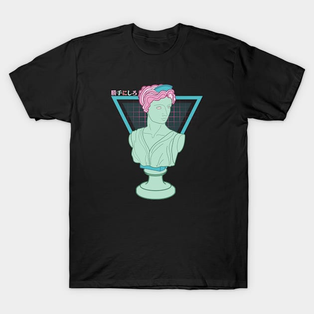 Japanese Vaporwave and synthwave bust T-Shirt by Johan13